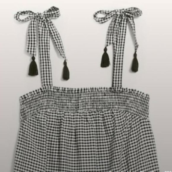 Old Navy black sleeveless tiered gingham swing mini dress XL - Picture 2 of 3